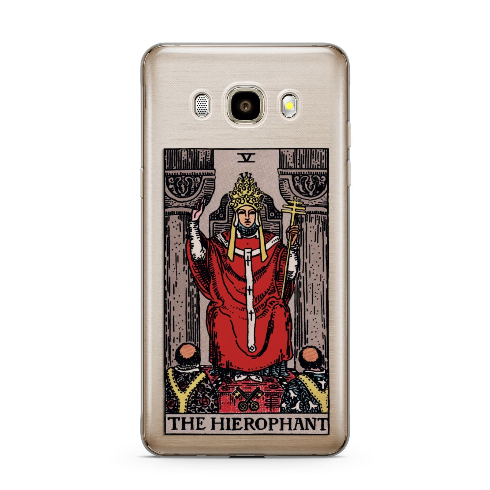 The Hierophant Tarot Card Samsung Galaxy J7 2016 Case on gold phone