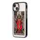 The Hierophant Tarot Card iPhone 14 Black Impact Case Side Angle on Silver phone