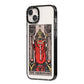 The Hierophant Tarot Card iPhone 14 Plus Black Impact Case Side Angle on Silver phone