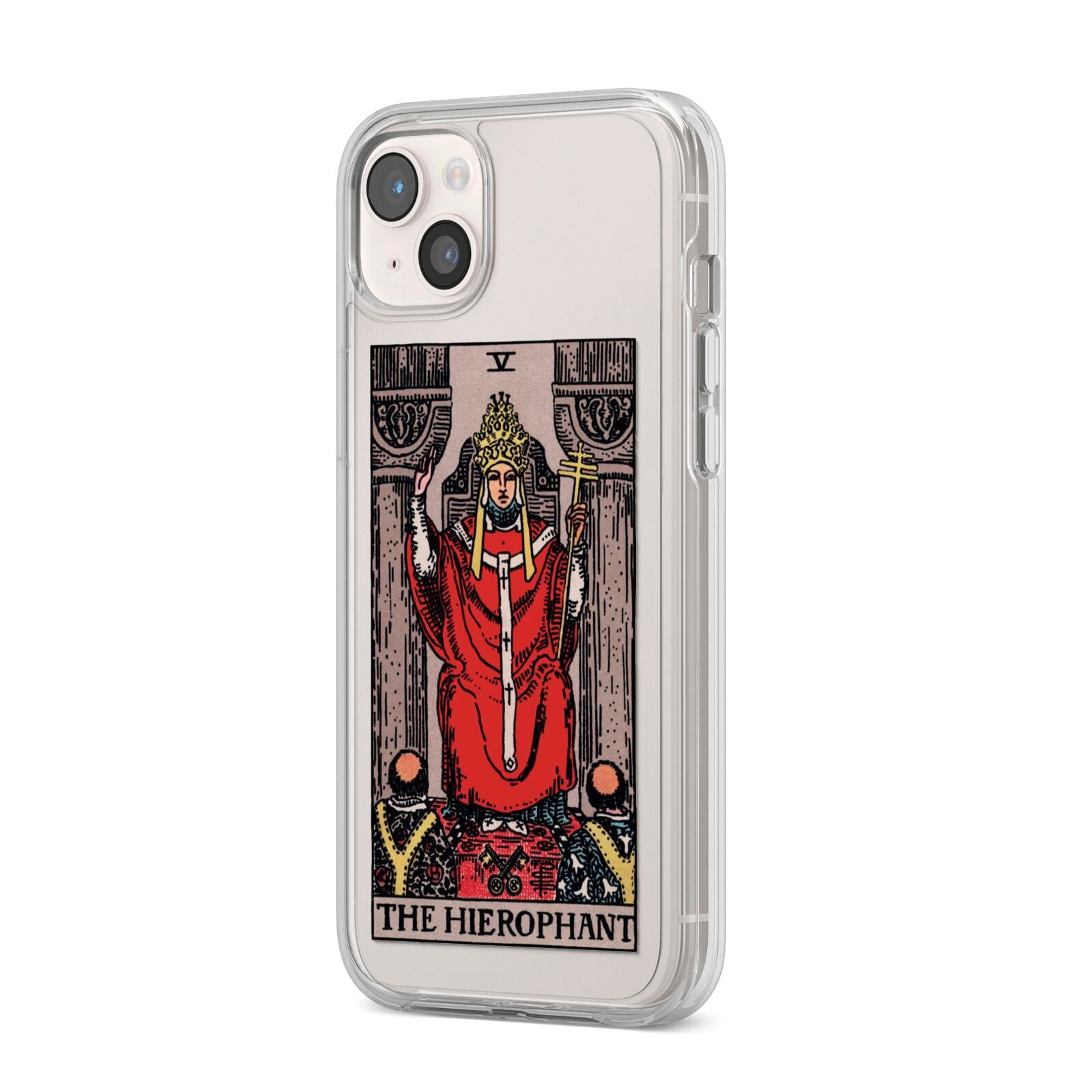 The Hierophant Tarot Card iPhone 14 Plus Clear Tough Case Starlight Angled Image