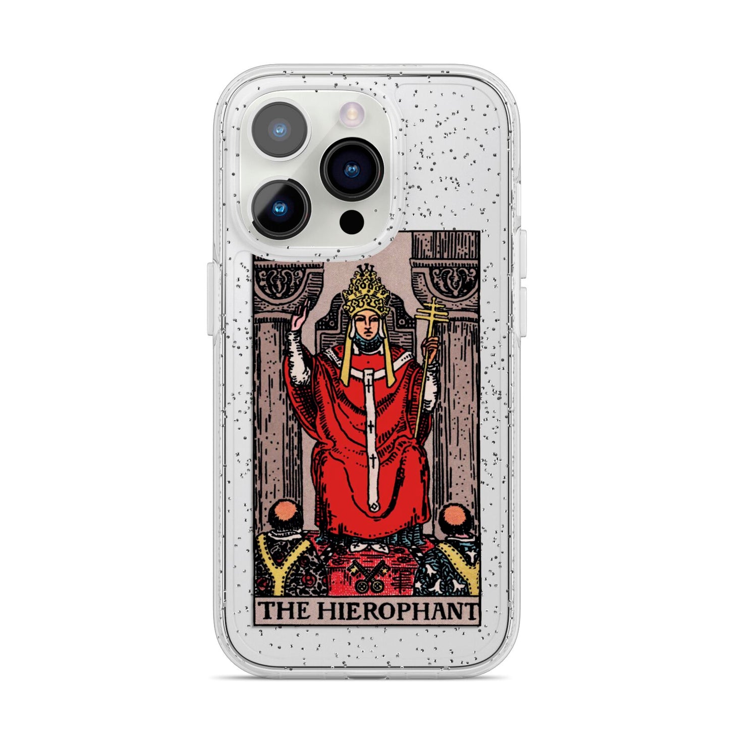 The Hierophant Tarot Card iPhone 14 Pro Glitter Tough Case Silver