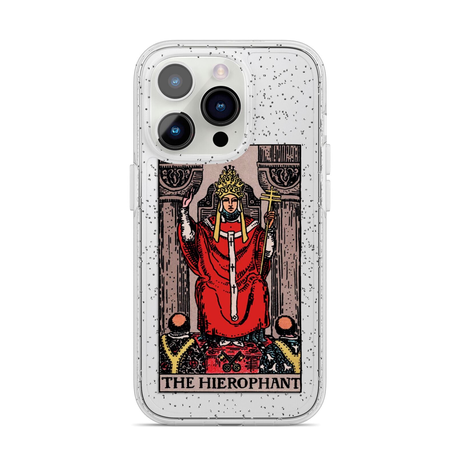 The Hierophant Tarot Card iPhone 14 Pro Glitter Tough Case Silver