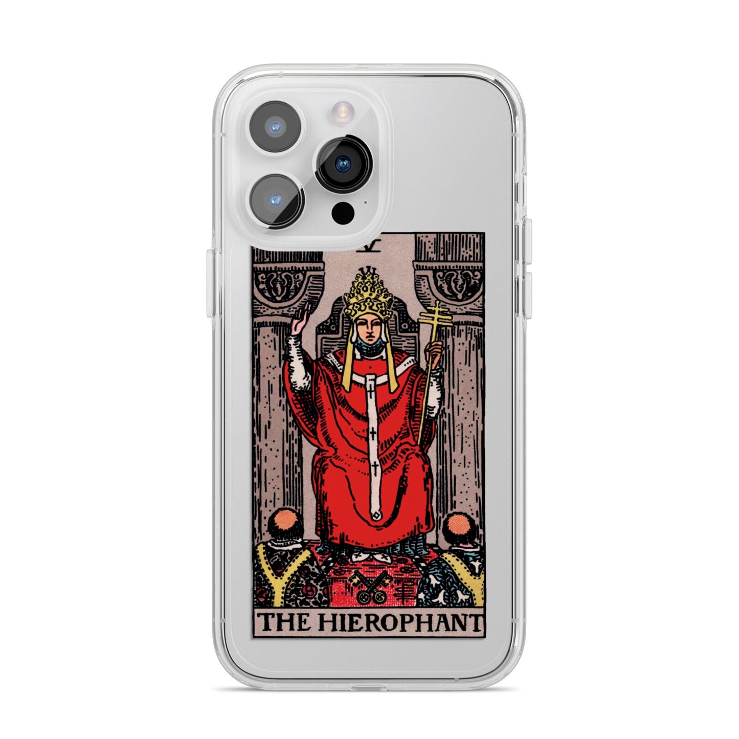 The Hierophant Tarot Card iPhone 14 Pro Max Clear Tough Case Silver