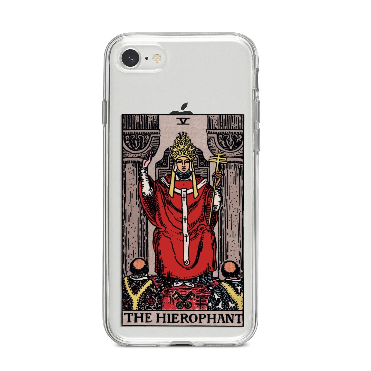 The Hierophant Tarot Card iPhone 8 Bumper Case on Silver iPhone