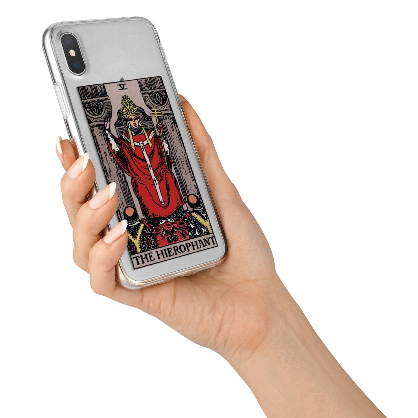 The Hierophant Tarot Card iPhone X Bumper Case on Silver iPhone Alternative Image 2