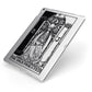 The High Priestess Monochrome Tarot Card Apple iPad Case on Silver iPad Side View