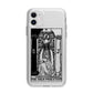 The High Priestess Monochrome Tarot Card Apple iPhone 11 in White with Bumper Case