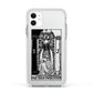 The High Priestess Monochrome Tarot Card Apple iPhone 11 in White with White Impact Case