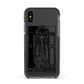 The High Priestess Monochrome Tarot Card Apple iPhone Xs Impact Case Black Edge on Black Phone