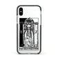 The High Priestess Monochrome Tarot Card Apple iPhone Xs Impact Case Black Edge on Silver Phone