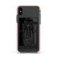 The High Priestess Monochrome Tarot Card Apple iPhone Xs Impact Case Pink Edge on Black Phone