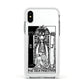 The High Priestess Monochrome Tarot Card Apple iPhone Xs Impact Case White Edge on Silver Phone