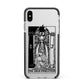 The High Priestess Monochrome Tarot Card Apple iPhone Xs Max Impact Case Black Edge on Silver Phone