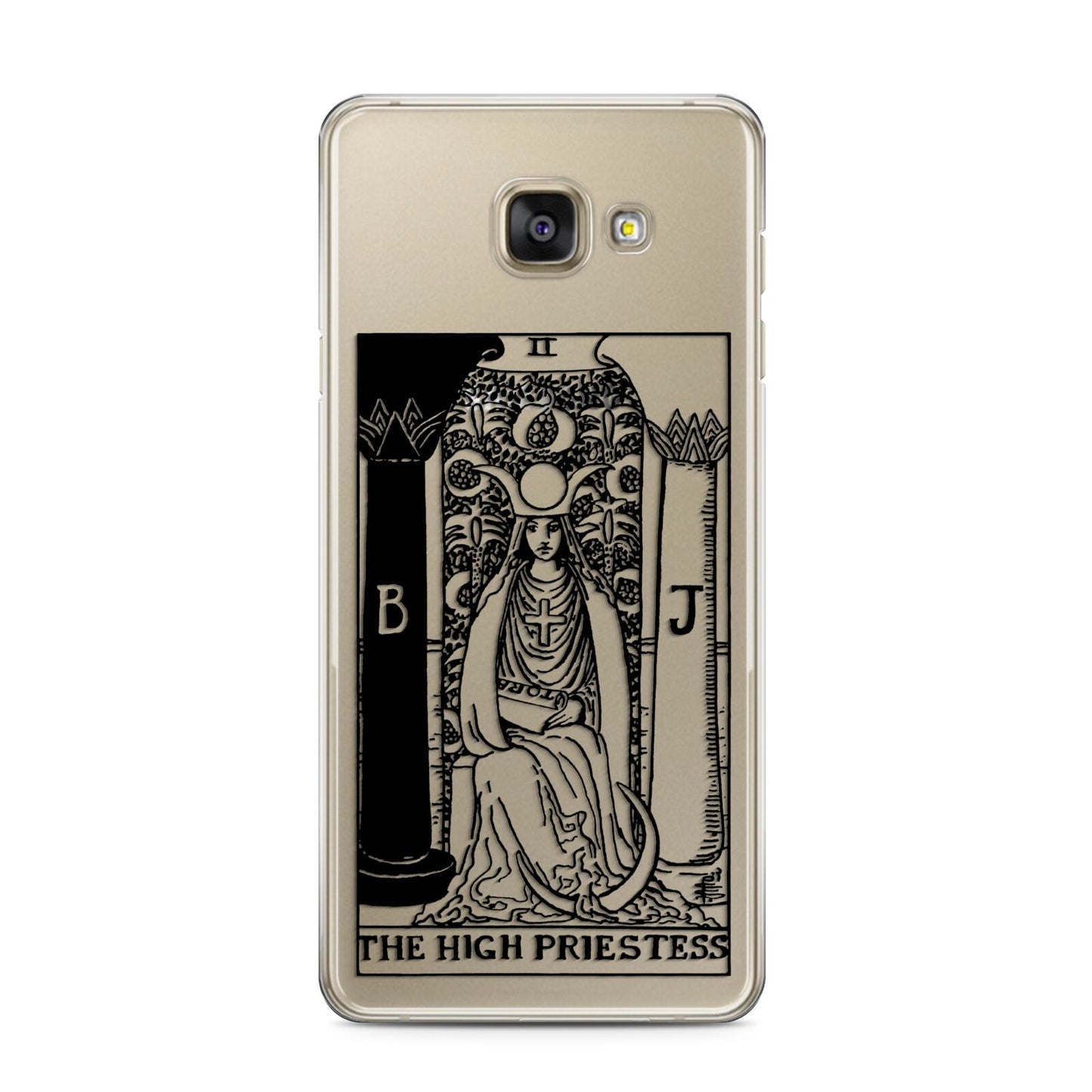 The High Priestess Monochrome Tarot Card Samsung Galaxy A3 2016 Case on gold phone