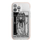 The High Priestess Monochrome Tarot Card iPhone 13 Pro Max TPU Impact Case with Pink Edges