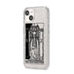 The High Priestess Monochrome Tarot Card iPhone 14 Glitter Tough Case Starlight Angled Image