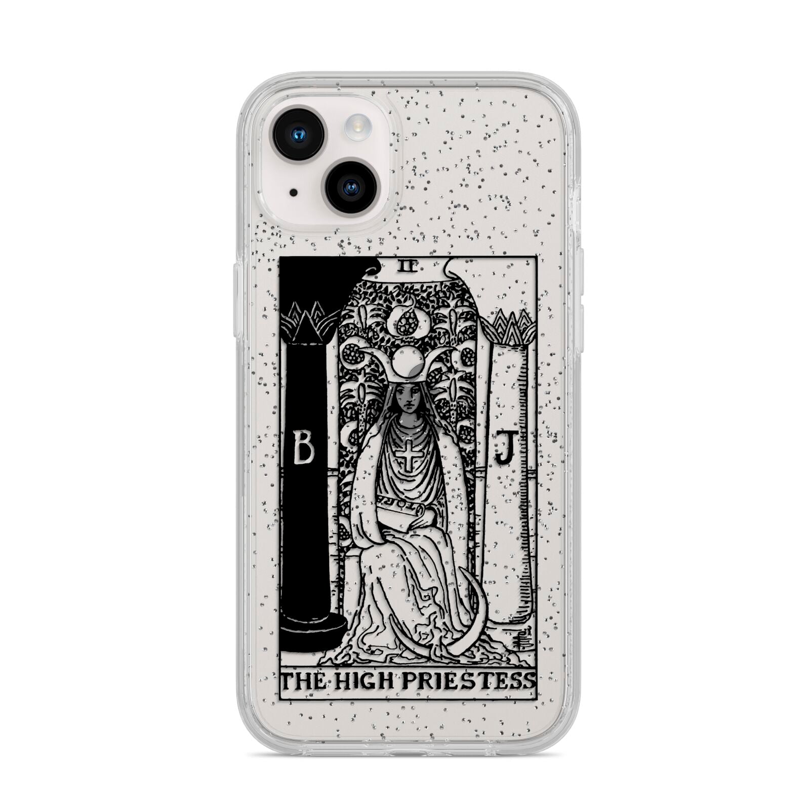 The High Priestess Monochrome Tarot Card iPhone 14 Plus Glitter Tough Case Starlight