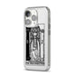 The High Priestess Monochrome Tarot Card iPhone 14 Pro Clear Tough Case Silver Angled Image
