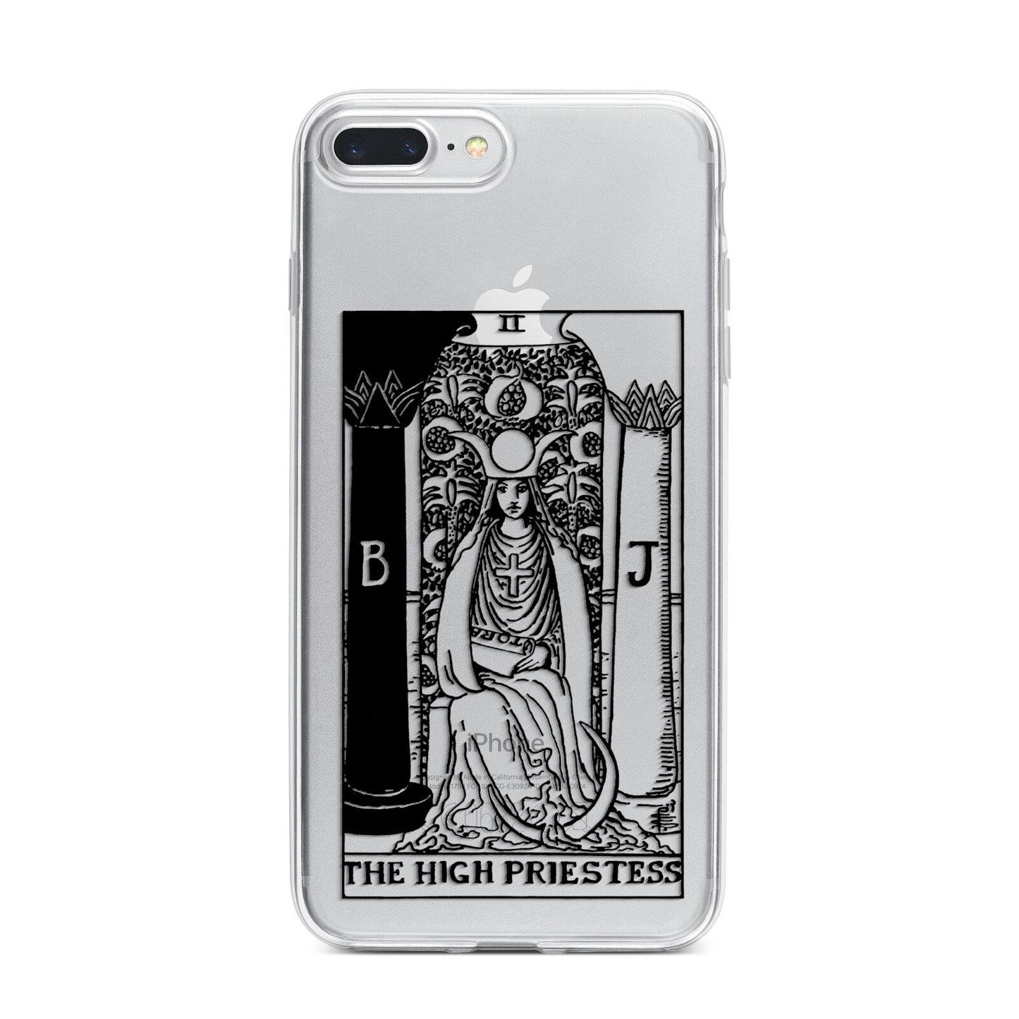 The High Priestess Monochrome Tarot Card iPhone 7 Plus Bumper Case on Silver iPhone