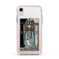The High Priestess Tarot Card Apple iPhone XR Impact Case Pink Edge on Silver Phone