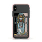 The High Priestess Tarot Card Apple iPhone Xs Impact Case Pink Edge on Black Phone