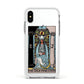 The High Priestess Tarot Card Apple iPhone Xs Impact Case White Edge on Silver Phone