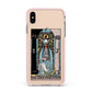 The High Priestess Tarot Card Apple iPhone Xs Max Impact Case Pink Edge on Gold Phone