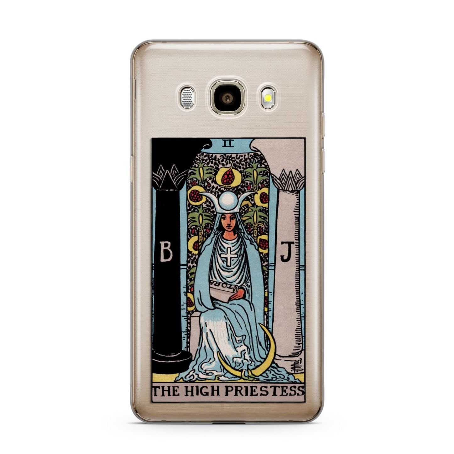 The High Priestess Tarot Card Samsung Galaxy J7 2016 Case on gold phone