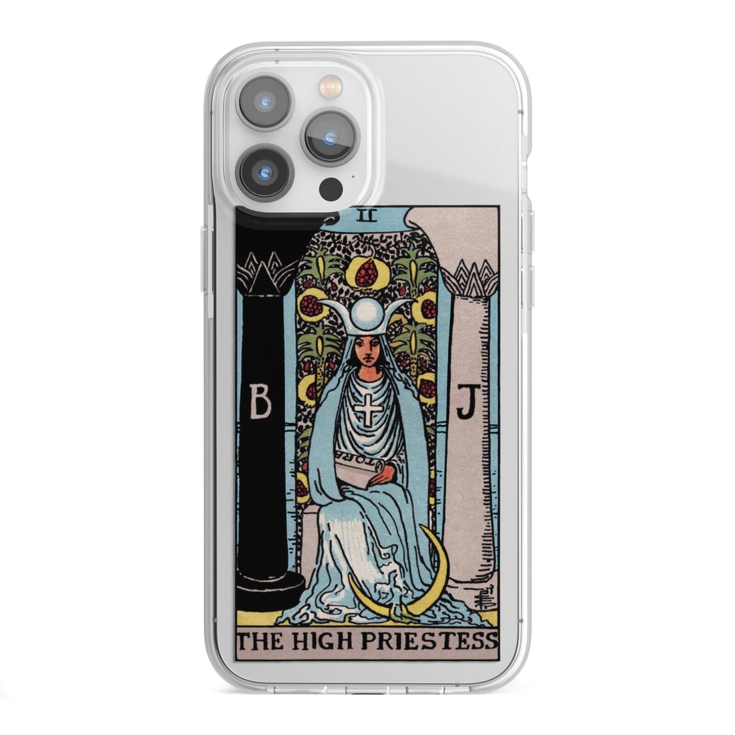 The High Priestess Tarot Card iPhone 13 Pro Max TPU Impact Case with White Edges
