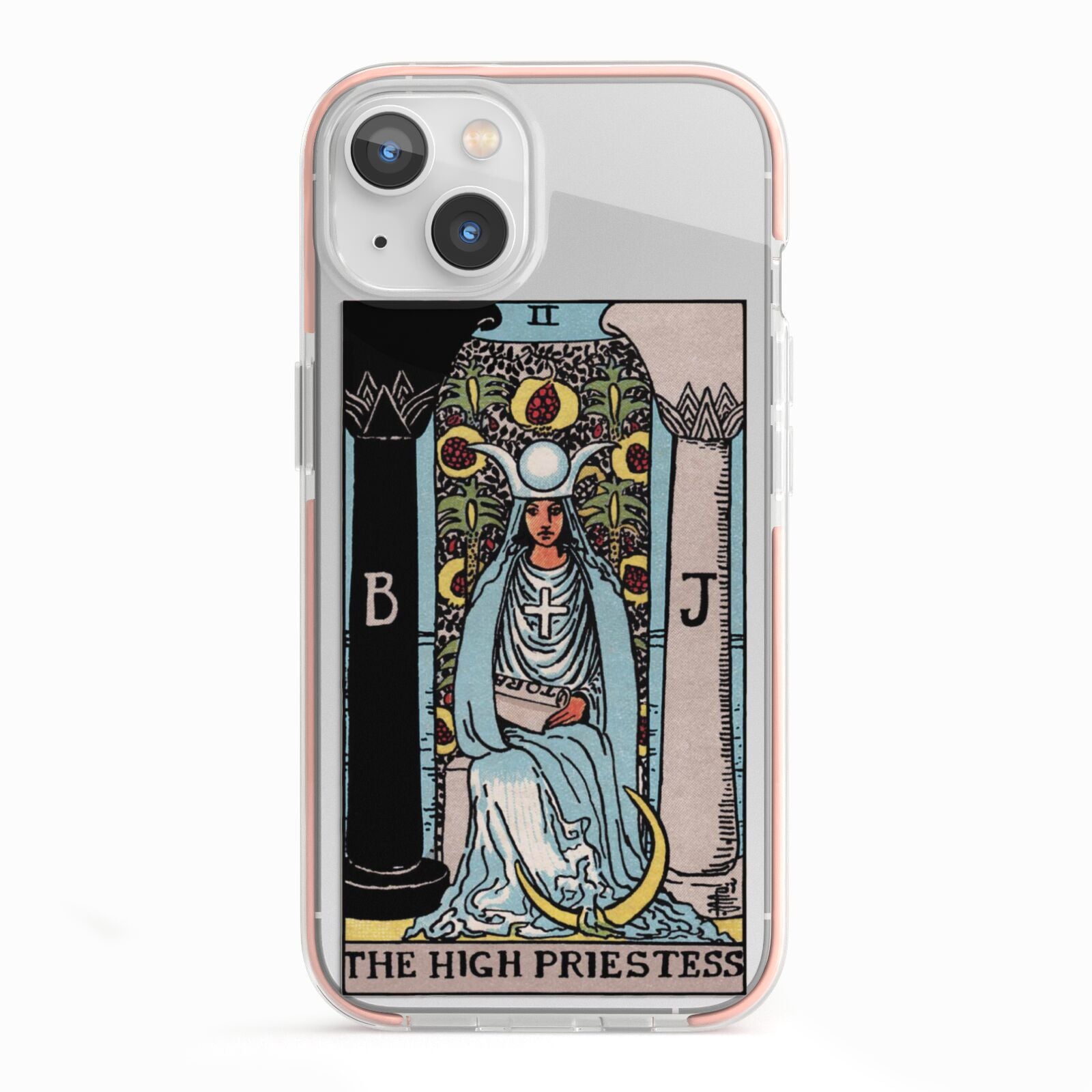 The High Priestess Tarot Card iPhone 13 TPU Impact Case with Pink Edges