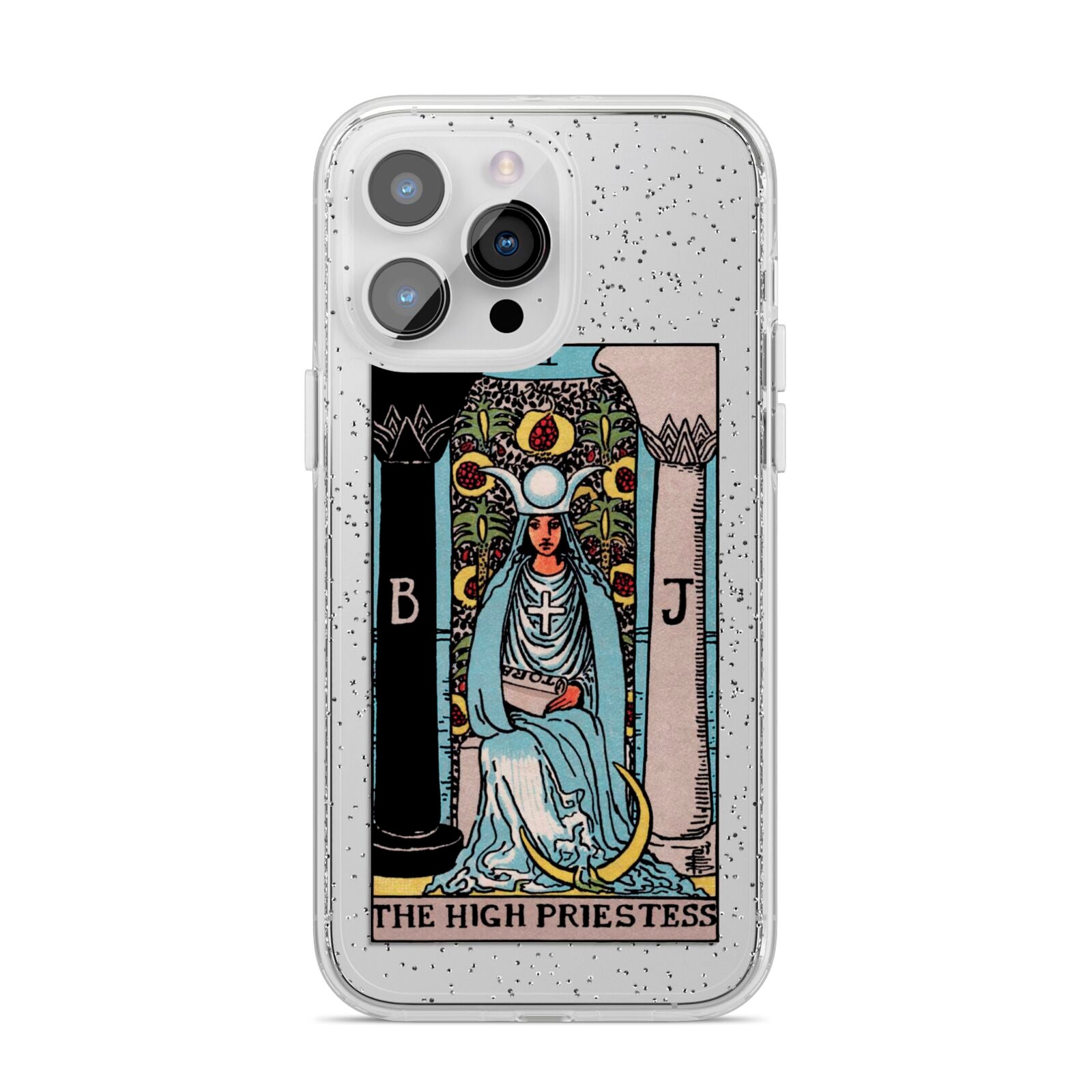 The High Priestess Tarot Card iPhone 14 Pro Max Glitter Tough Case Silver