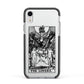 The Lovers Monochrome Tarot Card Apple iPhone XR Impact Case Black Edge on Silver Phone