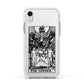 The Lovers Monochrome Tarot Card Apple iPhone XR Impact Case White Edge on Silver Phone