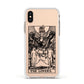 The Lovers Monochrome Tarot Card Apple iPhone Xs Impact Case White Edge on Gold Phone