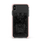 The Lovers Monochrome Tarot Card Apple iPhone Xs Max Impact Case Pink Edge on Black Phone