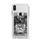 The Lovers Monochrome Tarot Card Apple iPhone Xs Max Impact Case White Edge on Silver Phone