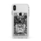 The Lovers Monochrome Tarot Card Apple iPhone Xs Max Impact Case White Edge on Silver Phone
