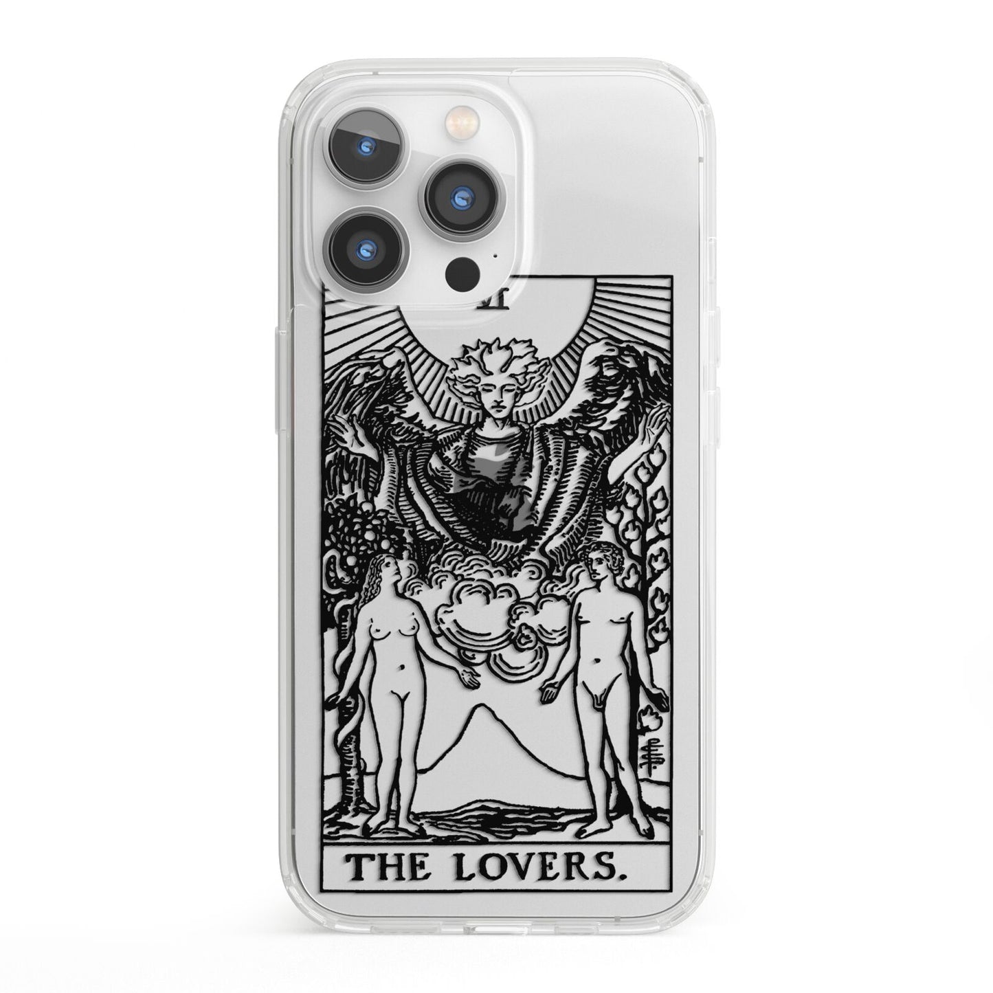 The Lovers Monochrome Tarot Card iPhone 13 Pro Clear Bumper Case