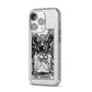The Lovers Monochrome Tarot Card iPhone 14 Pro Glitter Tough Case Silver Angled Image