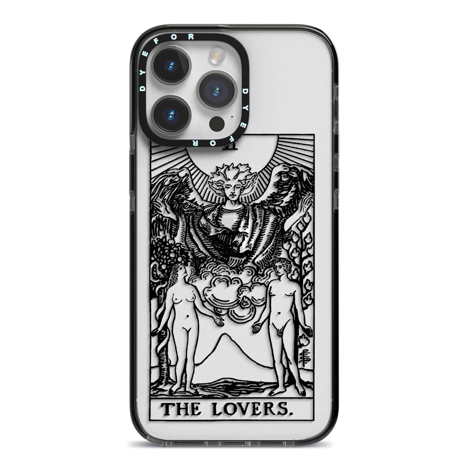 The Lovers Monochrome Tarot Card iPhone Case The Lovers Monochrome Tarot Card iPhone Case