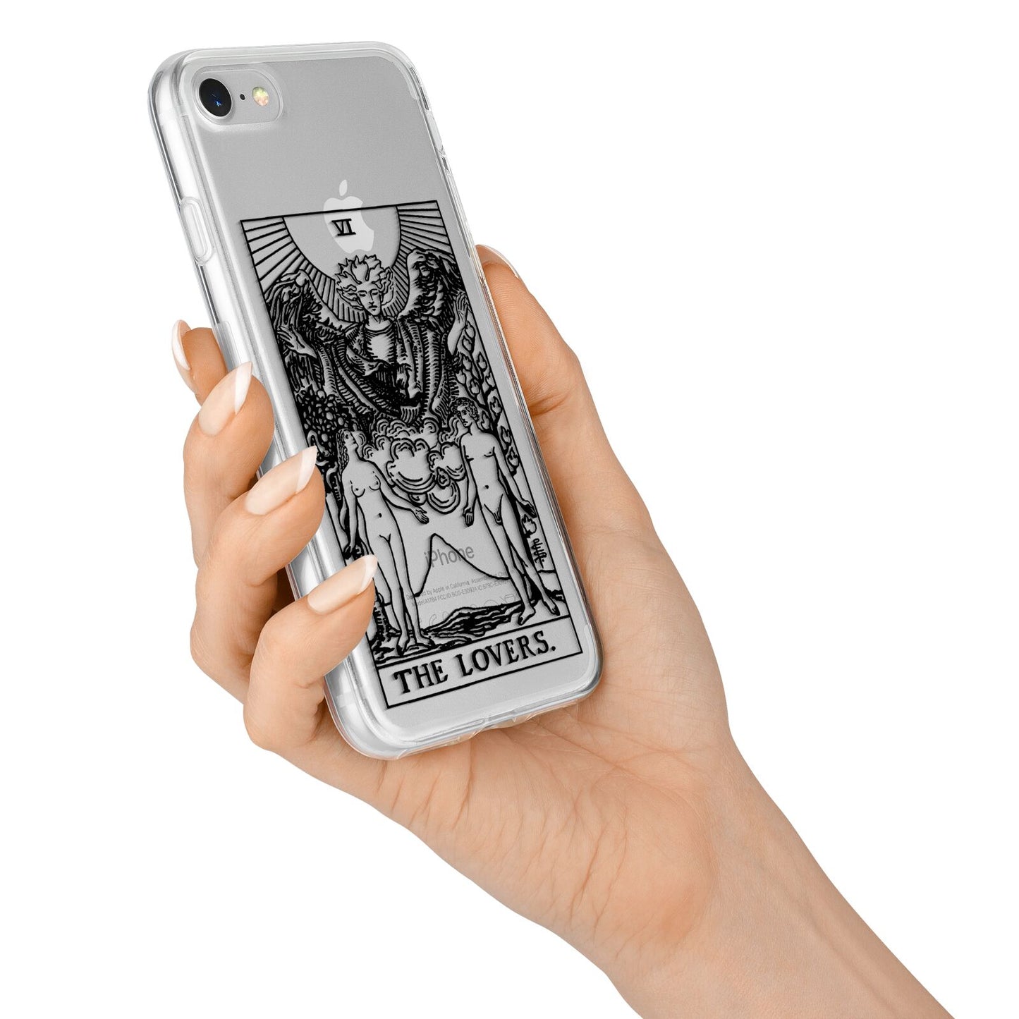 The Lovers Monochrome Tarot Card iPhone 7 Bumper Case on Silver iPhone Alternative Image
