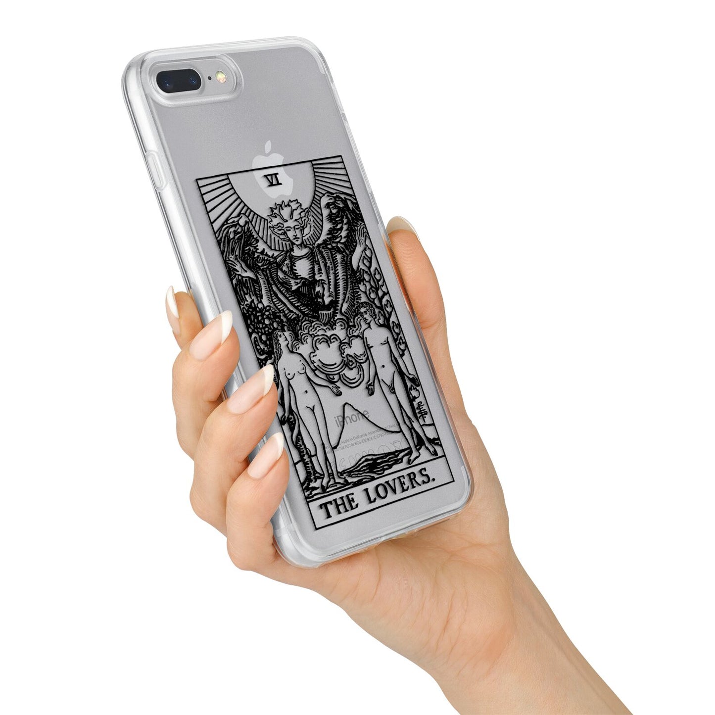 The Lovers Monochrome Tarot Card iPhone 7 Plus Bumper Case on Silver iPhone Alternative Image