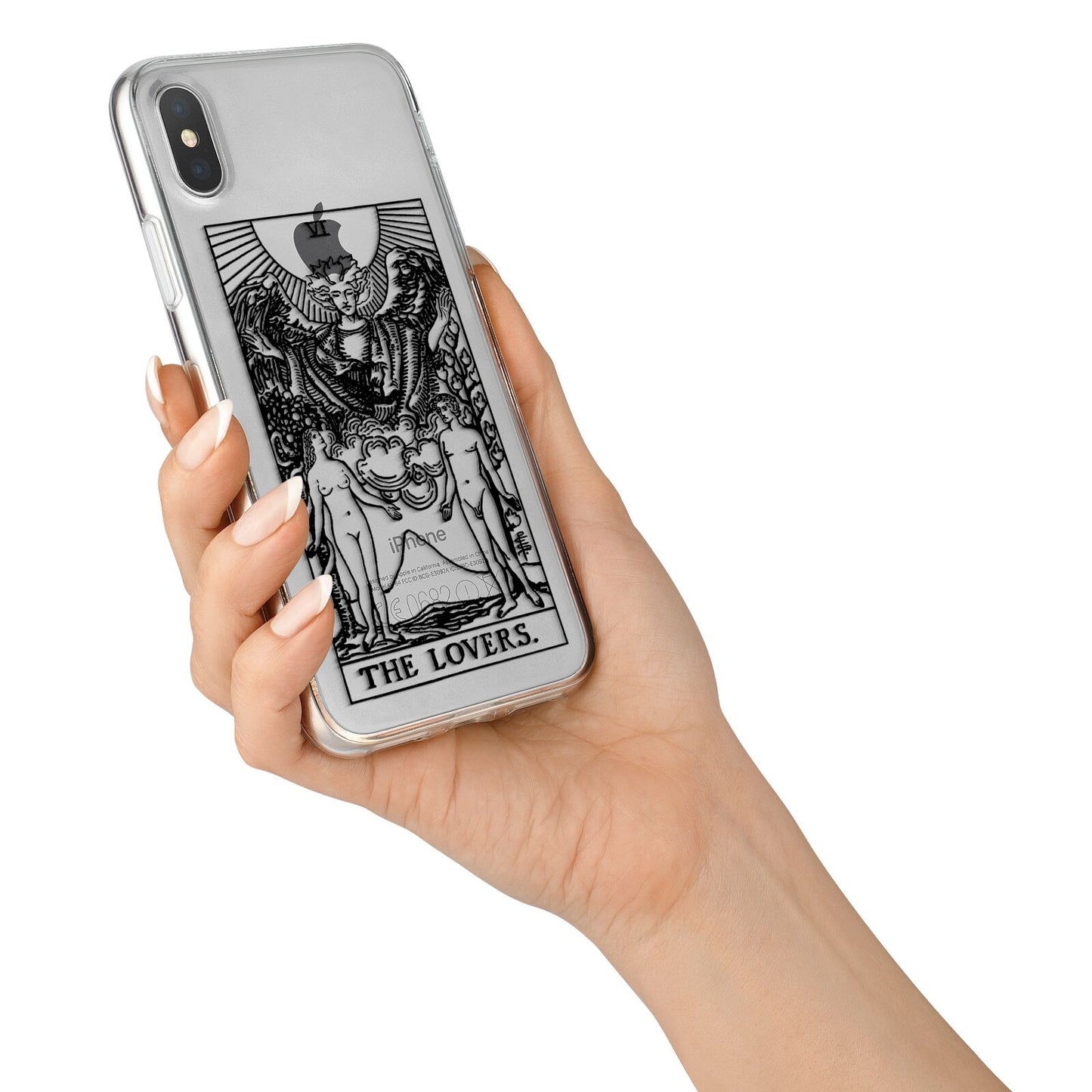 The Lovers Monochrome Tarot Card iPhone X Bumper Case on Silver iPhone Alternative Image 2