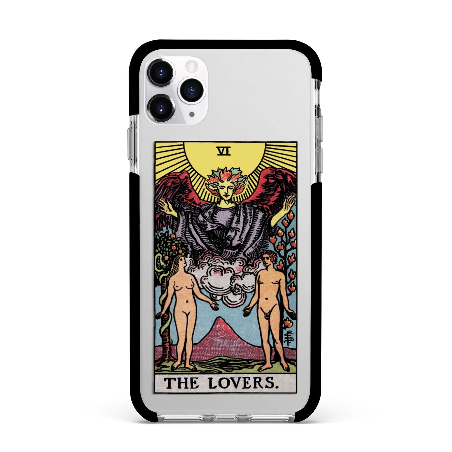 The Lovers Tarot Card Apple iPhone 11 Pro Max in Silver with Black Impact Case