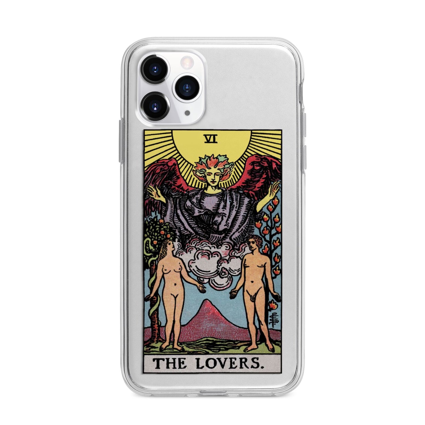 The Lovers Tarot Card Apple iPhone 11 Pro Max in Silver with Bumper Case