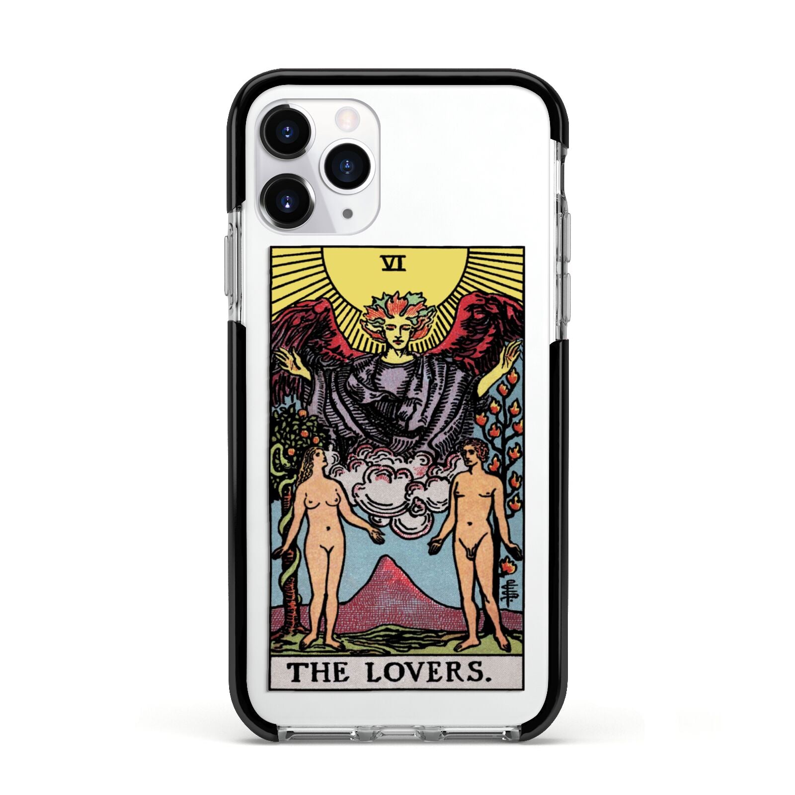 The Lovers Tarot Card Apple iPhone 11 Pro in Silver with Black Impact Case