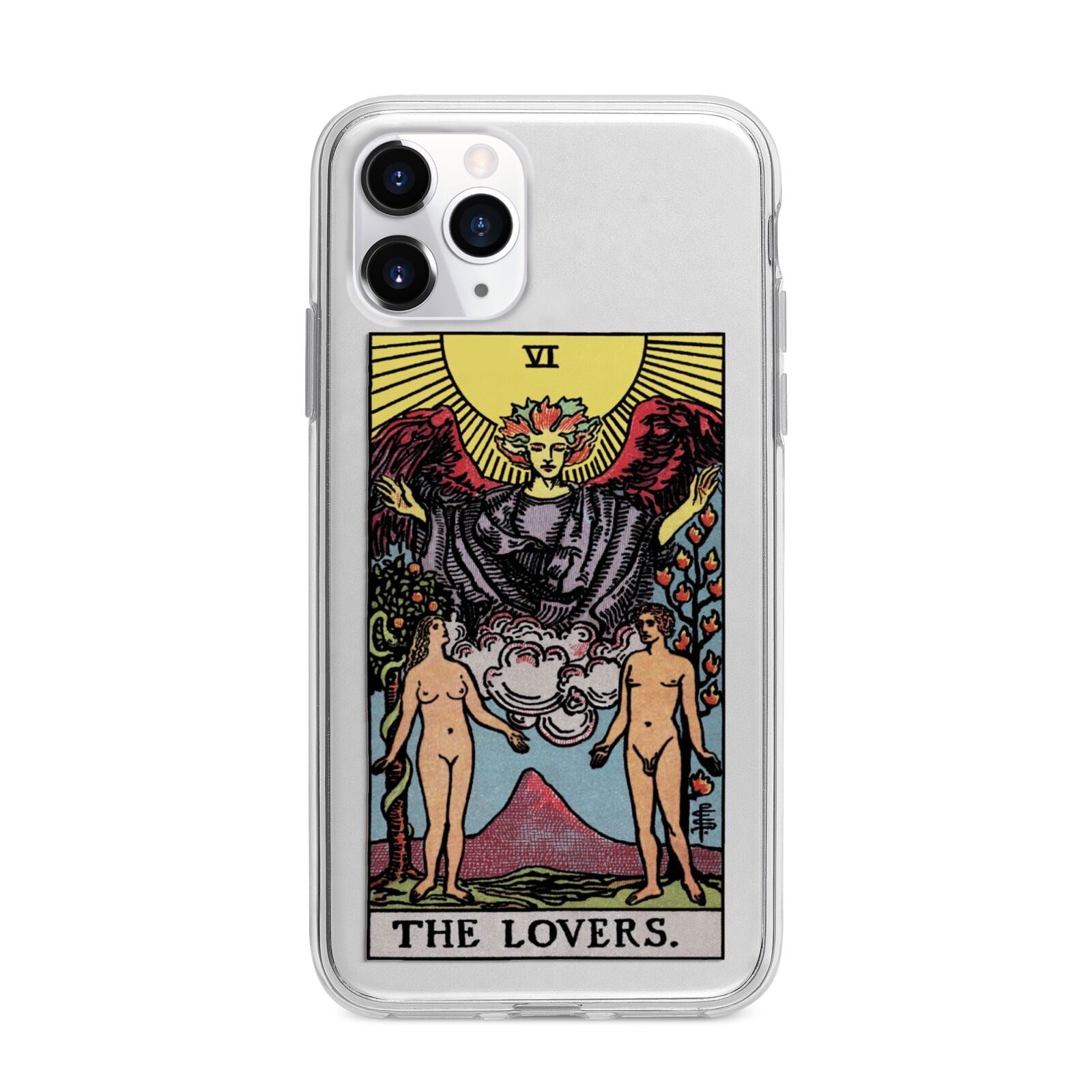The Lovers Tarot Card Apple iPhone 11 Pro in Silver with Bumper Case