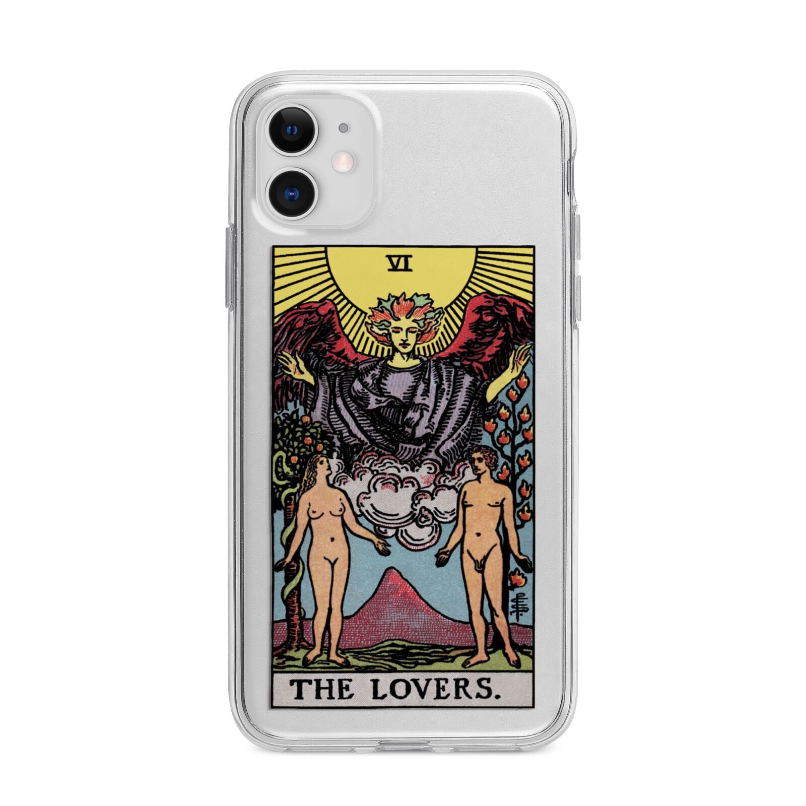The Lovers Tarot Card Apple iPhone 11 in White with Bumper Case
