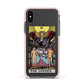 The Lovers Tarot Card Apple iPhone Xs Impact Case Pink Edge on Black Phone