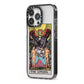 The Lovers Tarot Card iPhone 13 Pro Black Impact Case Side Angle on Silver phone